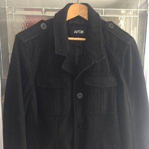 APT. 9 Black wool blend pea coat size M